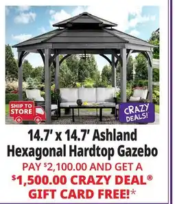 Ocean State Job Lot Ashland 14.7' x 14.7' Hexagonal Hardtop Gazebo offer