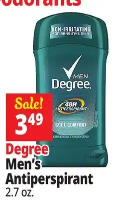 Ocean State Job Lot Degree Men's Antiperspirant offer