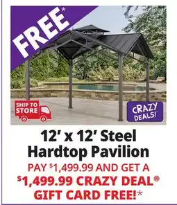 Ocean State Job Lot 12' x 12' Steel Hardtop Pavilion offer