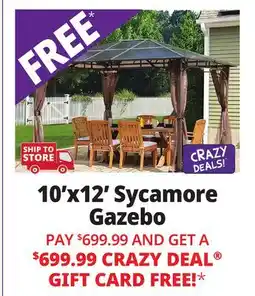 Ocean State Job Lot ShelterLogic 10' x 12' Sycamore Steel Frame Gazebo with Hardtop Roof Dark Coffee offer