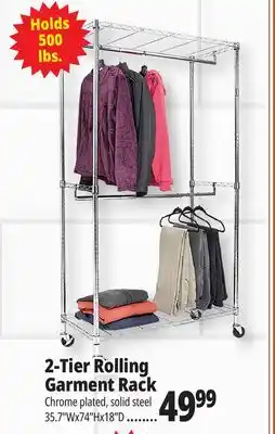 Ocean State Job Lot 2-Tier Rolling Garment Rack offer
