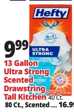 Ocean State Job Lot Hefty Ultra Strong Citrus Twist 13 Gallon Trash Bags 40 Count offer