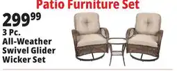 Ocean State Job Lot 3-Piece Swivel Rocking Wicker Set offer