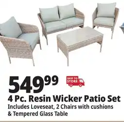 Ocean State Job Lot 4-Piece Resin Wicker Deep Seating Set offer