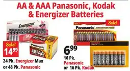 Ocean State Job Lot AA & AAA Panasonic, Kodak & Energizer Batteries offer