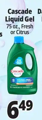 Ocean State Job Lot Cascade Complete Citrus Dishwasher Detergent with Dawn 75 oz offer