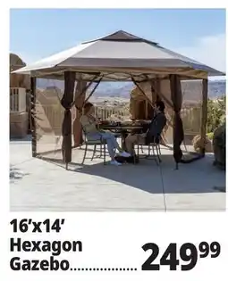 Ocean State Job Lot Hexagon Pop Up Gazebo 16' x 14' offer