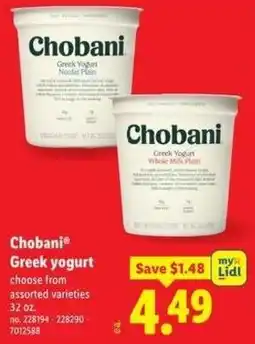 Lidl Chobani Greek yogurt offer