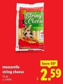 Lidl Mozzarella string cheese offer