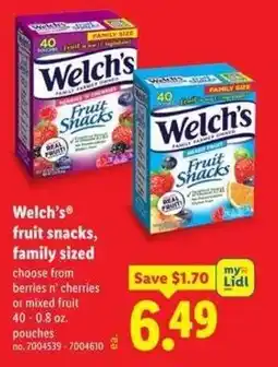 Lidl Welch's fruit snacks offer