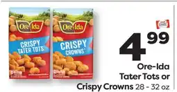 Weis Markets Ore-Ida Tater Tots or Crispy Crowns offer