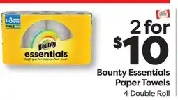 Weis Markets Bounty Essentials Paper Towels offer