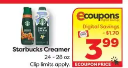 Weis Markets Starbucks Creamer offer