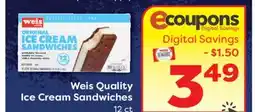 Weis Markets Weis Quality Ice Cream Sandwiches offer