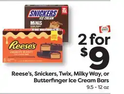 Weis Markets Reese's, Snickers, Twix, Milky Way, or Butterfinger Ice Cream Bars offer