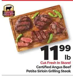 Weis Markets Certified Angus Beef Petite Sirloin Grilling Steak offer
