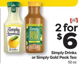 Weis Markets Simply Drinks or Simply Gold Peak Tea offer