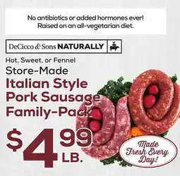 DeCicco & Sons Italian Style Pork Sausage Family-Pack offer