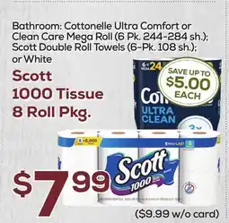 DeCicco & Sons Scott 1000 Tissue 8 Roll Pkg offer