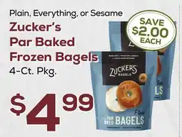 DeCicco & Sons Zucker's Par Baked Frozen Bagels offer