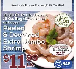 DeCicco & Sons Peeled & Deveined Extra Jumbo Shrimp offer