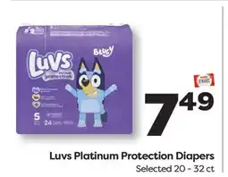 Weis Markets Luvs Platinum Protection Diapers offer