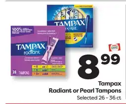 Weis Markets Tampax Radiant or Pearl Tampons offer