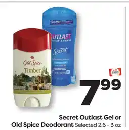Weis Markets Secret Outlast Gel or Old Spice Deodorant offer