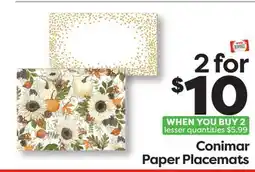 Weis Markets Conimar Paper Placemats offer