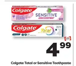 Weis Markets Colgate Total or Sensitive Toothpaste offer