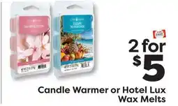 Weis Markets Candle Warmer or Hotel Lux Wax Melts offer