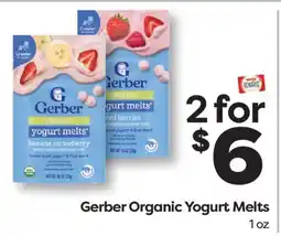 Weis Markets Gerber Organic Yogurt Melts offer