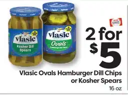 Weis Markets Vlasic Ovals Hamburger Dill Chips or Kosher Spears offer