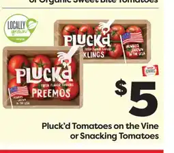 Weis Markets Pluck'd Tomatoes on the Vine or Snacking Tomatoes offer