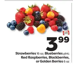 Weis Markets Strawberries 16 oz Blueberries pint Red Raspberries, Blackberries, or Golden Berries 6 oz offer