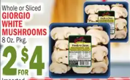 Bravo Supermarkets GIORGIO WHITE MUSHROOMS 8 Oz. Pkg offer