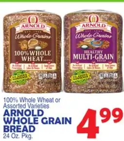 Bravo Supermarkets ARNOLD WHOLE GRAIN BREAD 24 Oz. Pkg offer