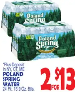 Bravo Supermarkets POLAND SPRING WATER 24 Pk. 16.9 Oz. Btls offer