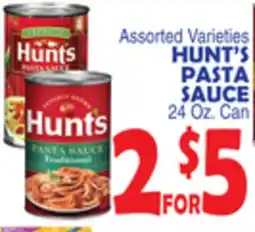Bravo Supermarkets HUNT'S PASTA SAUCE offer