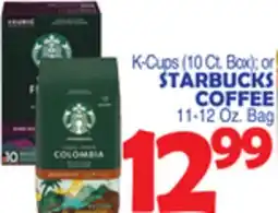 Bravo Supermarkets STARBUCKS COFFEE 11-12 Oz. Bag offer