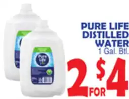 Bravo Supermarkets PURE LIFE DISTILLED WATER offer