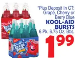 Bravo Supermarkets KOOL-AID BURSTS 6 Pk. 6.75 Oz. Btls offer