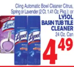 Bravo Supermarkets Lysol Basin Tub Tile Cleaner offer