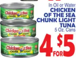 Bravo Supermarkets CHICKEN OF THE SEA CHUNK LIGHT TUNA offer