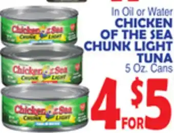 Bravo Supermarkets CHICKEN OF THE SEA CHUNK LIGHT TUNA offer