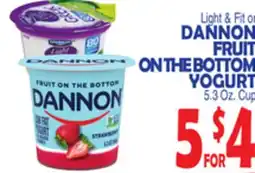 Bravo Supermarkets DANNON FRUIT ON THE BOTTOM YOGURT offer