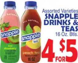 Bravo Supermarkets SNAPPLE DRINKS & TEAS 16. oz., Btls offer