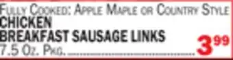 Bravo Supermarkets CHICKEN BREAKFAST SAUSAGE LINKS offer
