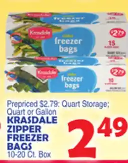 Bravo Supermarkets KRASDALE ZIPPER FREEZER BAGS offer