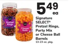 ACME Signature SELECT Pretzel Rings, Party Mix or Cheese Ball Barrels offer